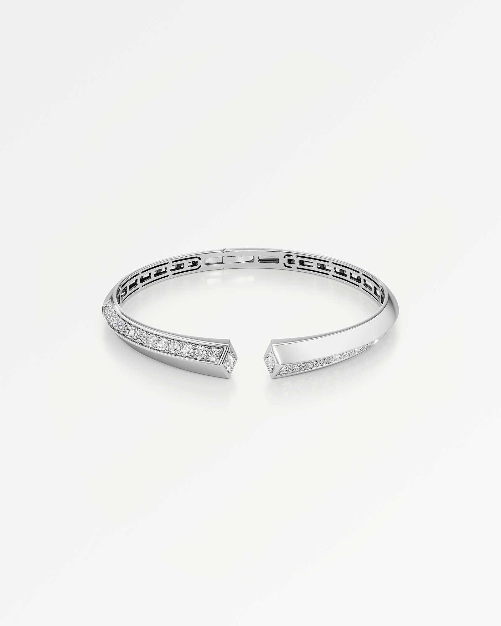 AM To Beyond Linéa Pavé Diamond Bangle, In 14K White Gold (2.26 ctw)