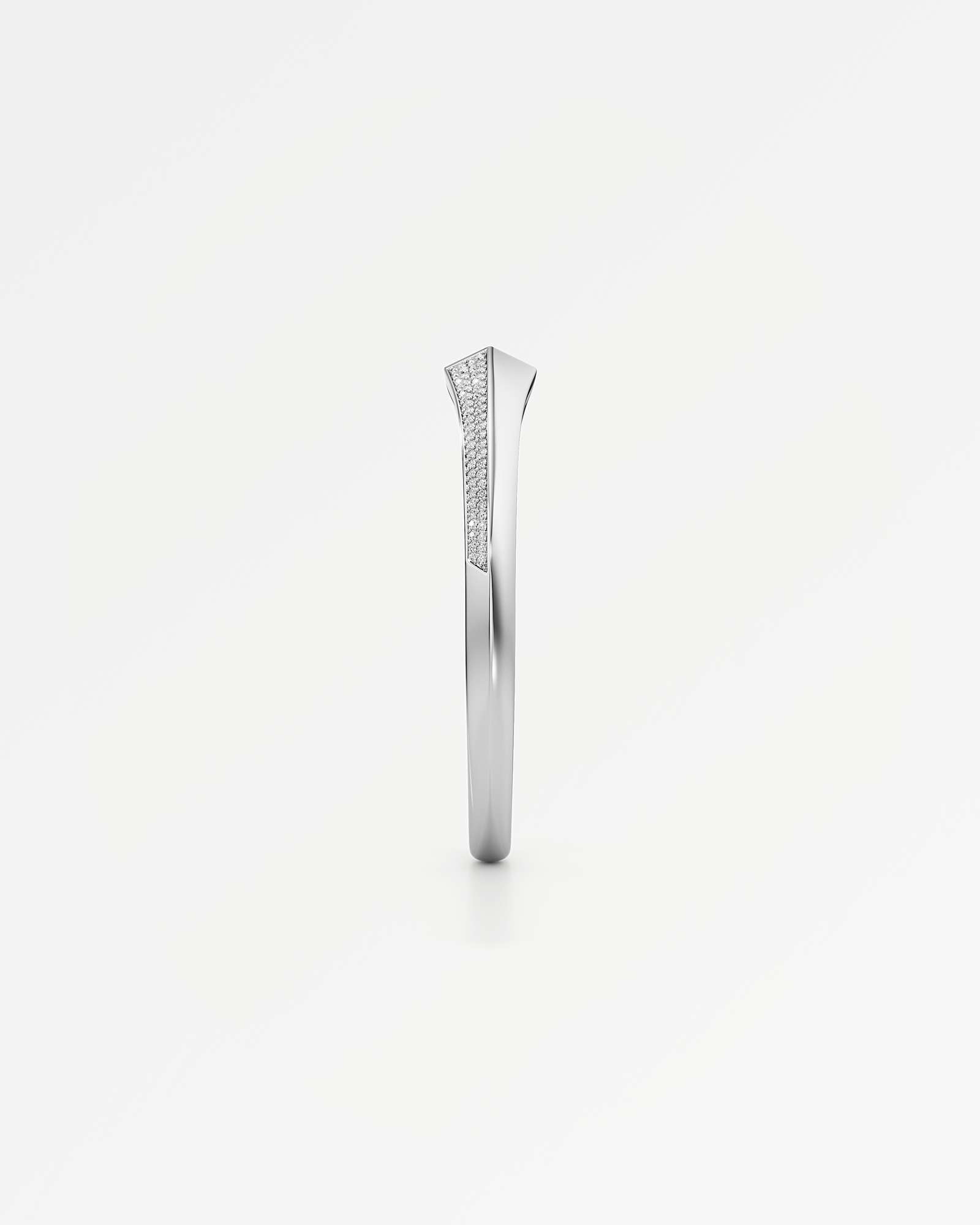 AM To Beyond Skiris Pavé Diamond Bangle, in 14K White Gold (3.31 ctw)