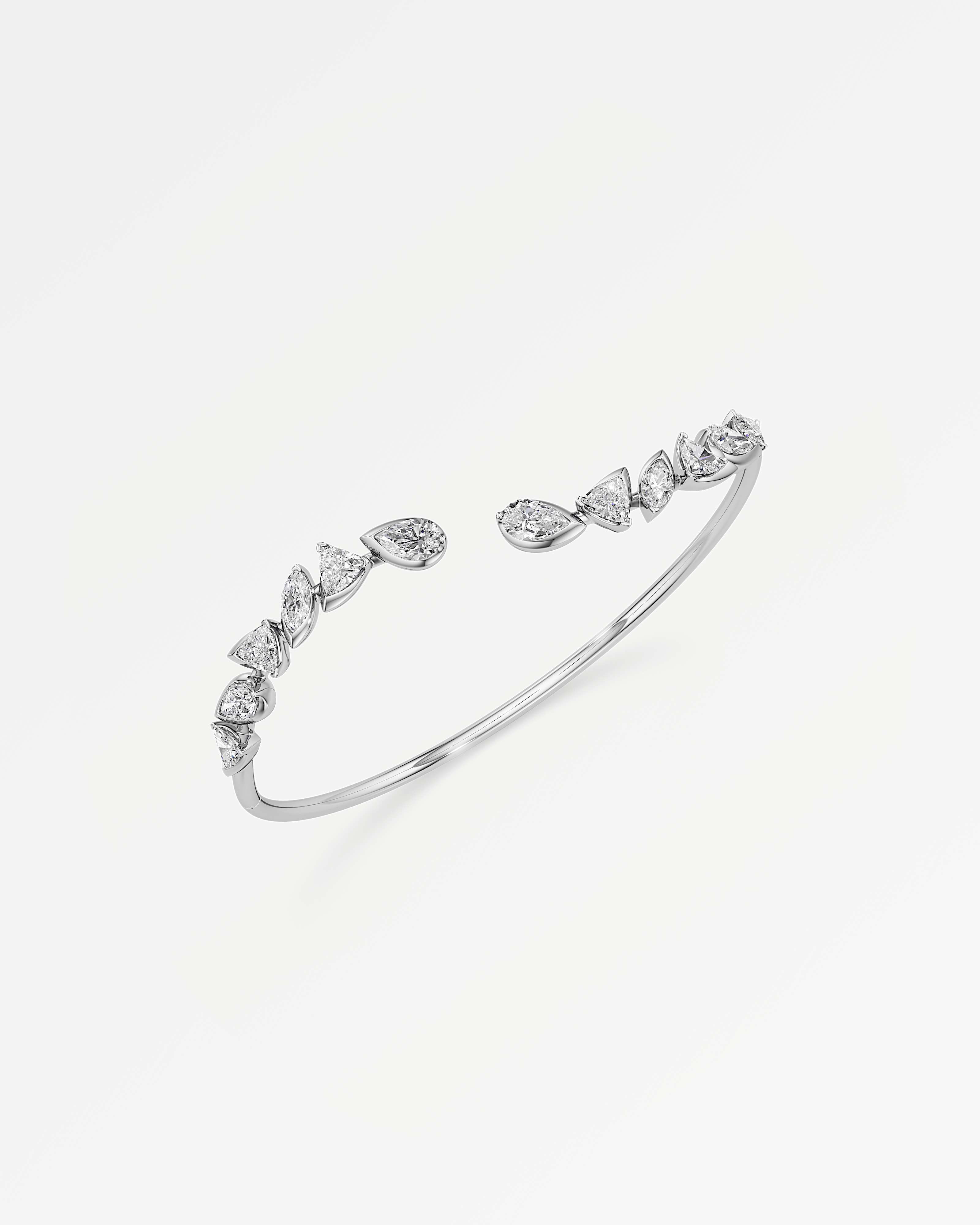 Pinnacle Rochette Diamond Bangle, In 14K White Gold (2.90 ctw)