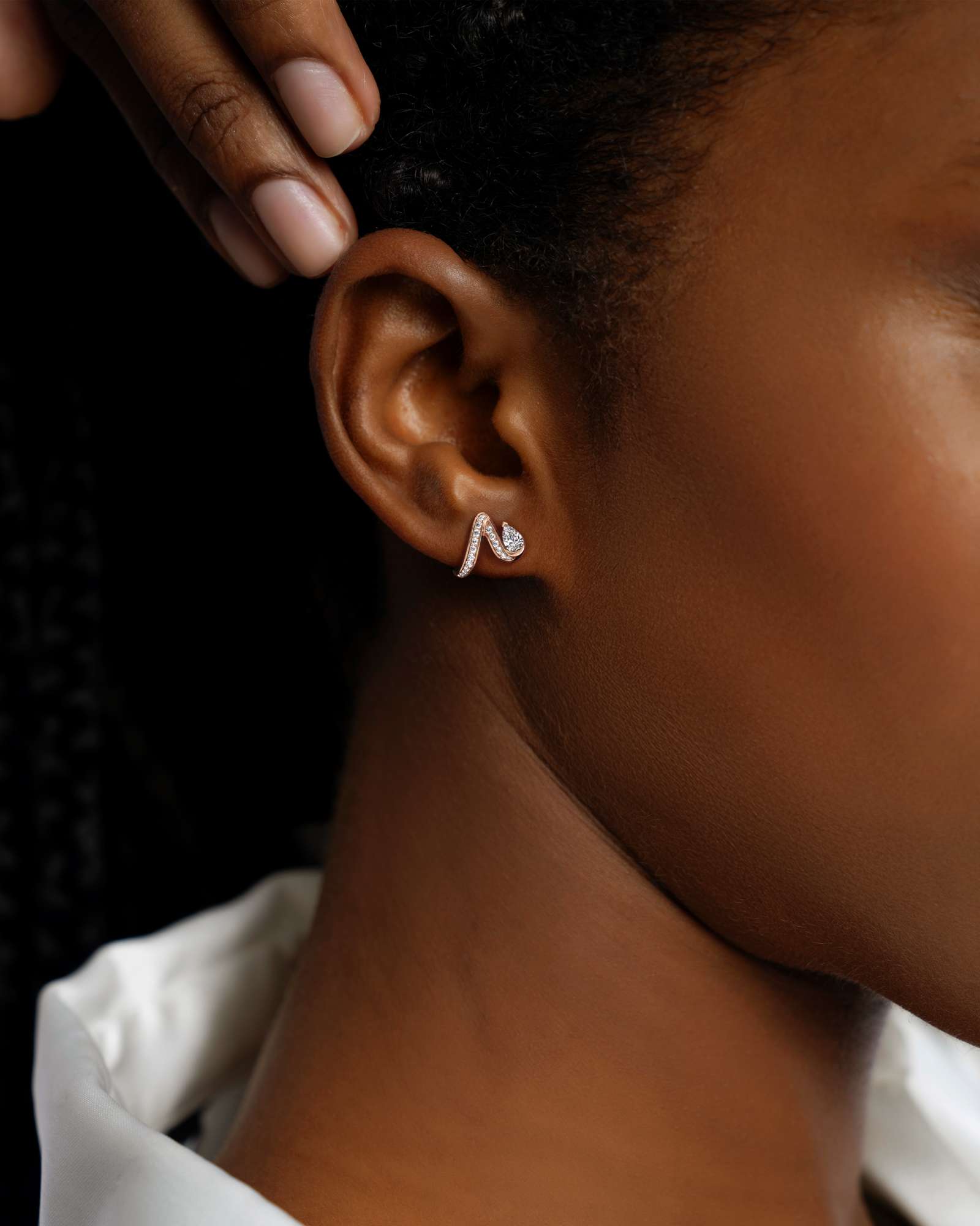 You Tendril Diamond Earrings, in 14K Rose Gold (0.99 ctw)