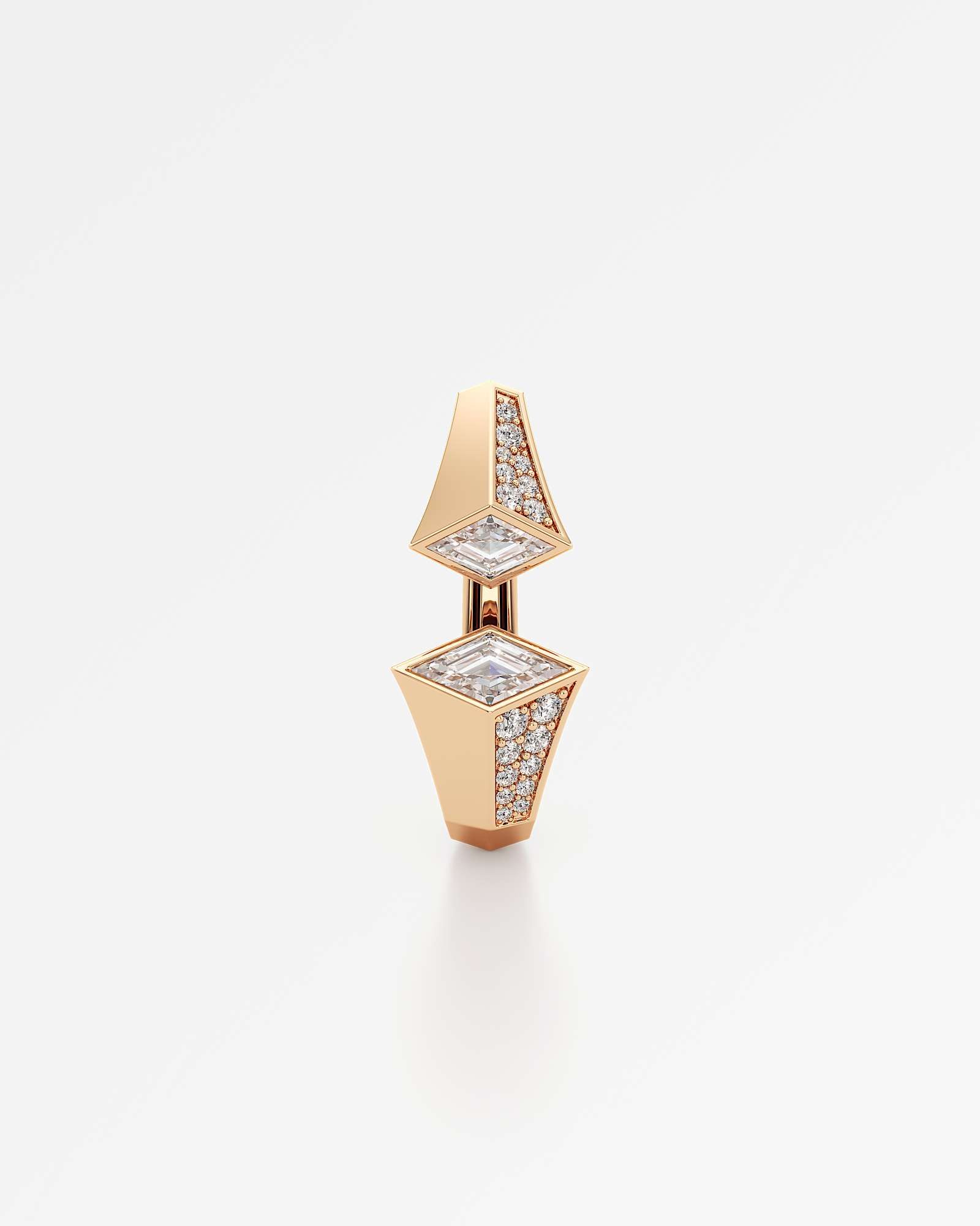 AM To Beyond Verticé Pavé Diamond Earrings, in 14K Rose Gold (2.92 ctw)