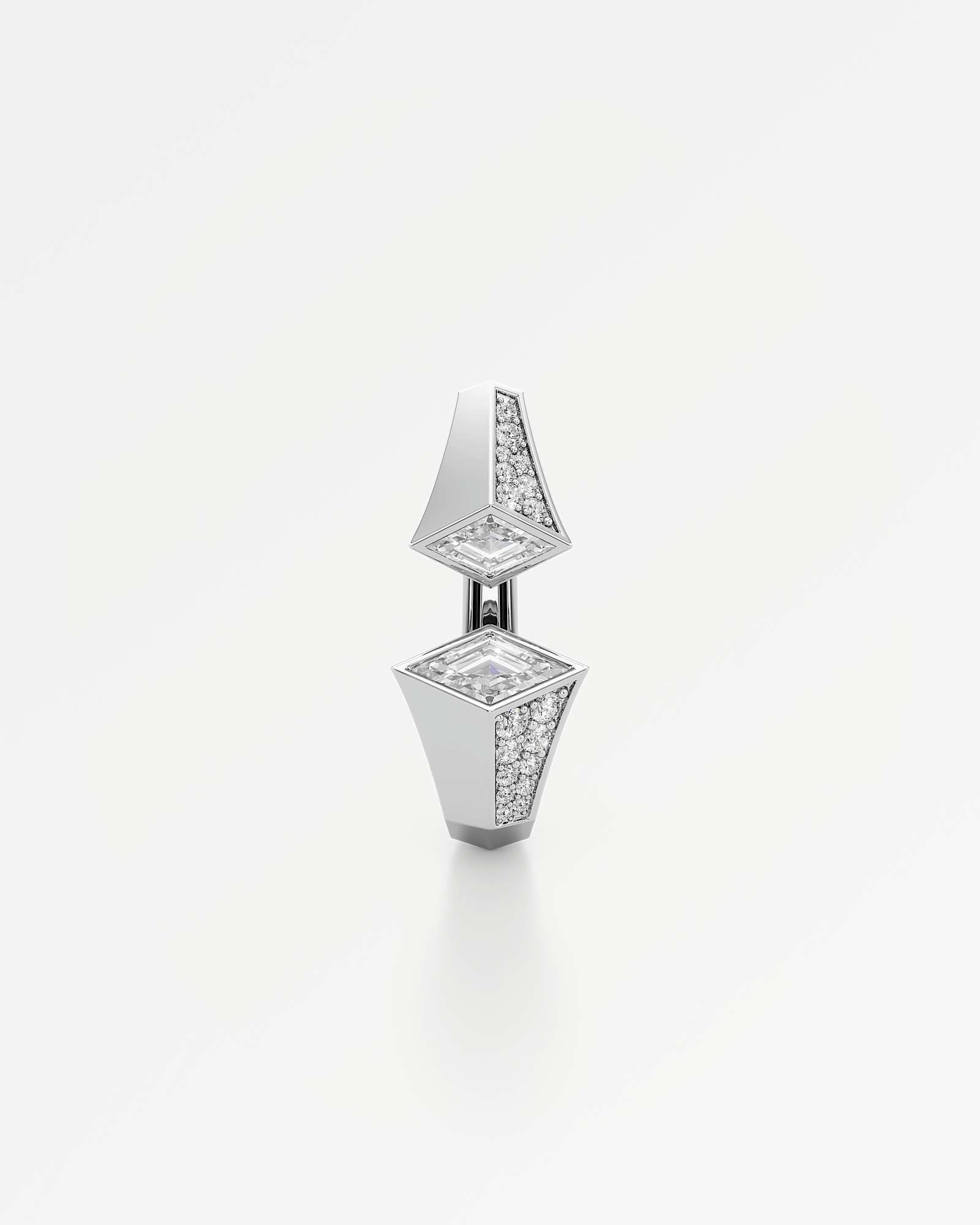 AM To Beyond Verticé Pavé Diamond Earrings, in 14K White Gold (2.92 ctw)
