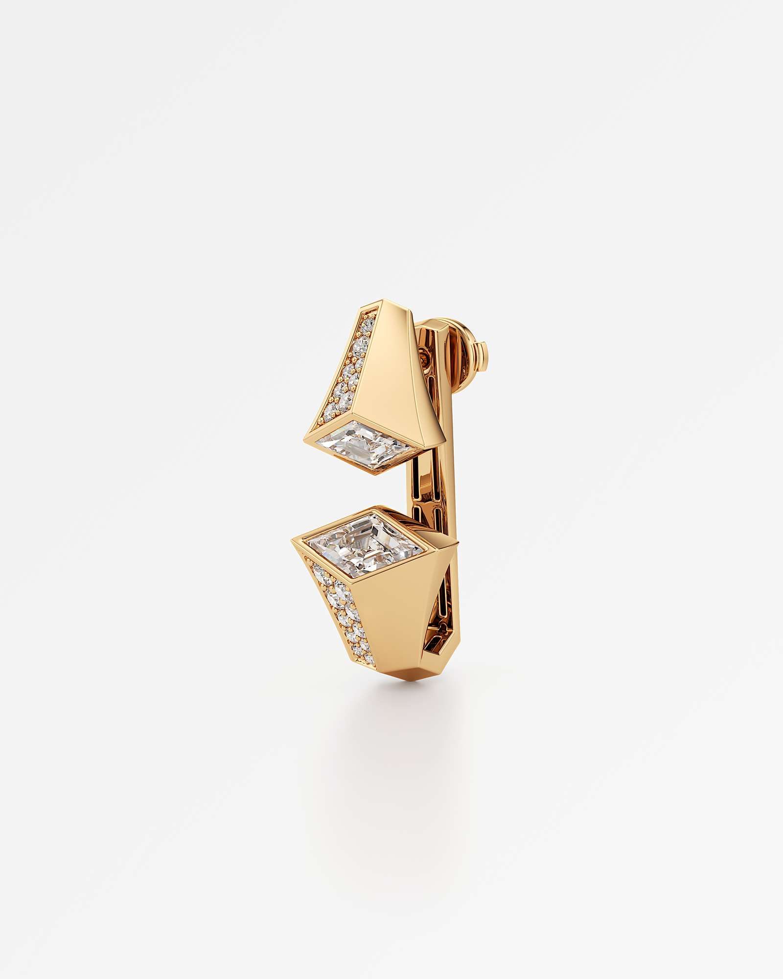 AM To Beyond Verticé Pavé Diamond Earrings, in 14K Yellow Gold (2.92 ctw)