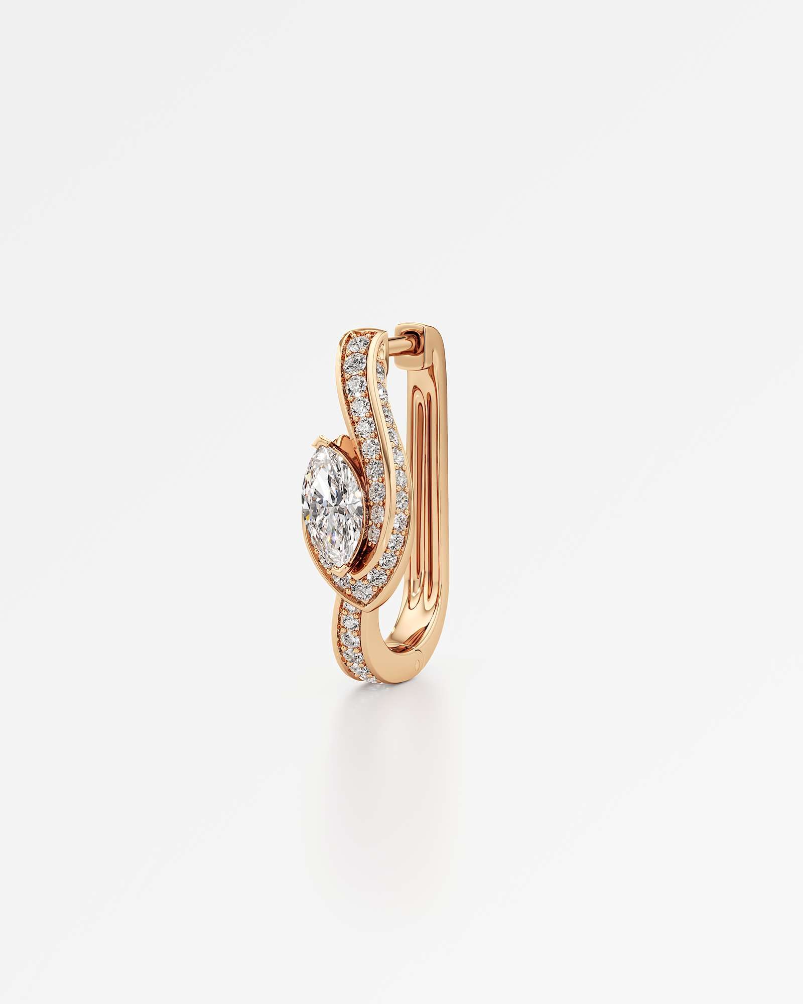 You Whirlwind Diamond Hoop Earrings, in 14K Rose Gold (1.04 ctw)