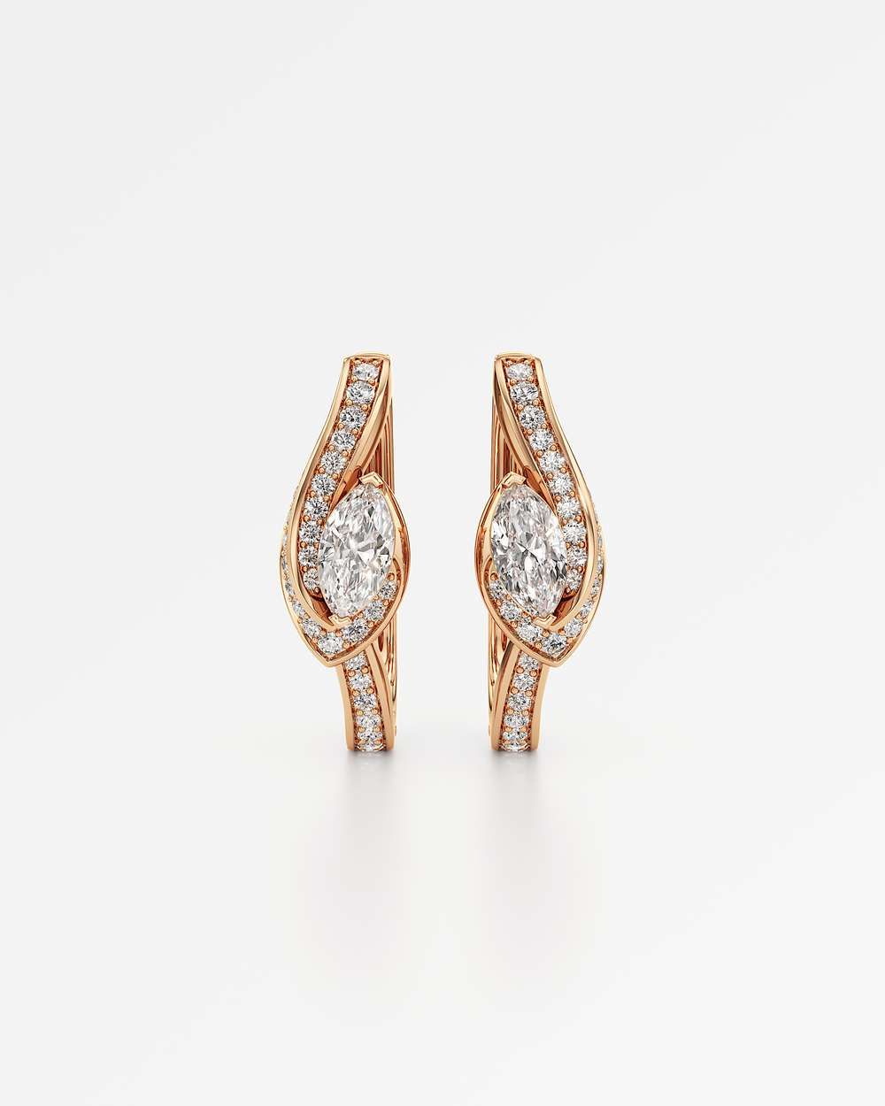 Whirlwind Diamond Hoop Earrings