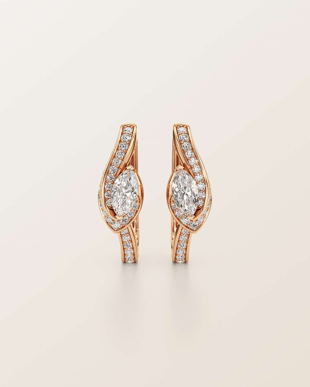 Whirlwind Diamond Hoop Earrings