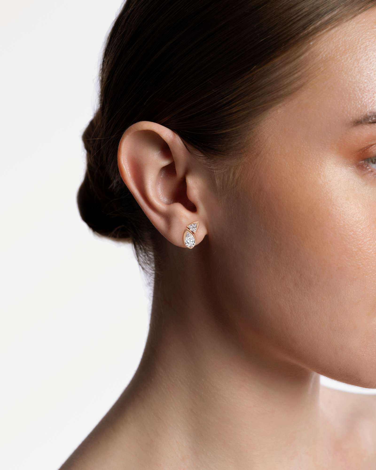 Pinnacle Levenne Diamond Stud Earrings, In 14K Rose Gold (1.64 ctw)
