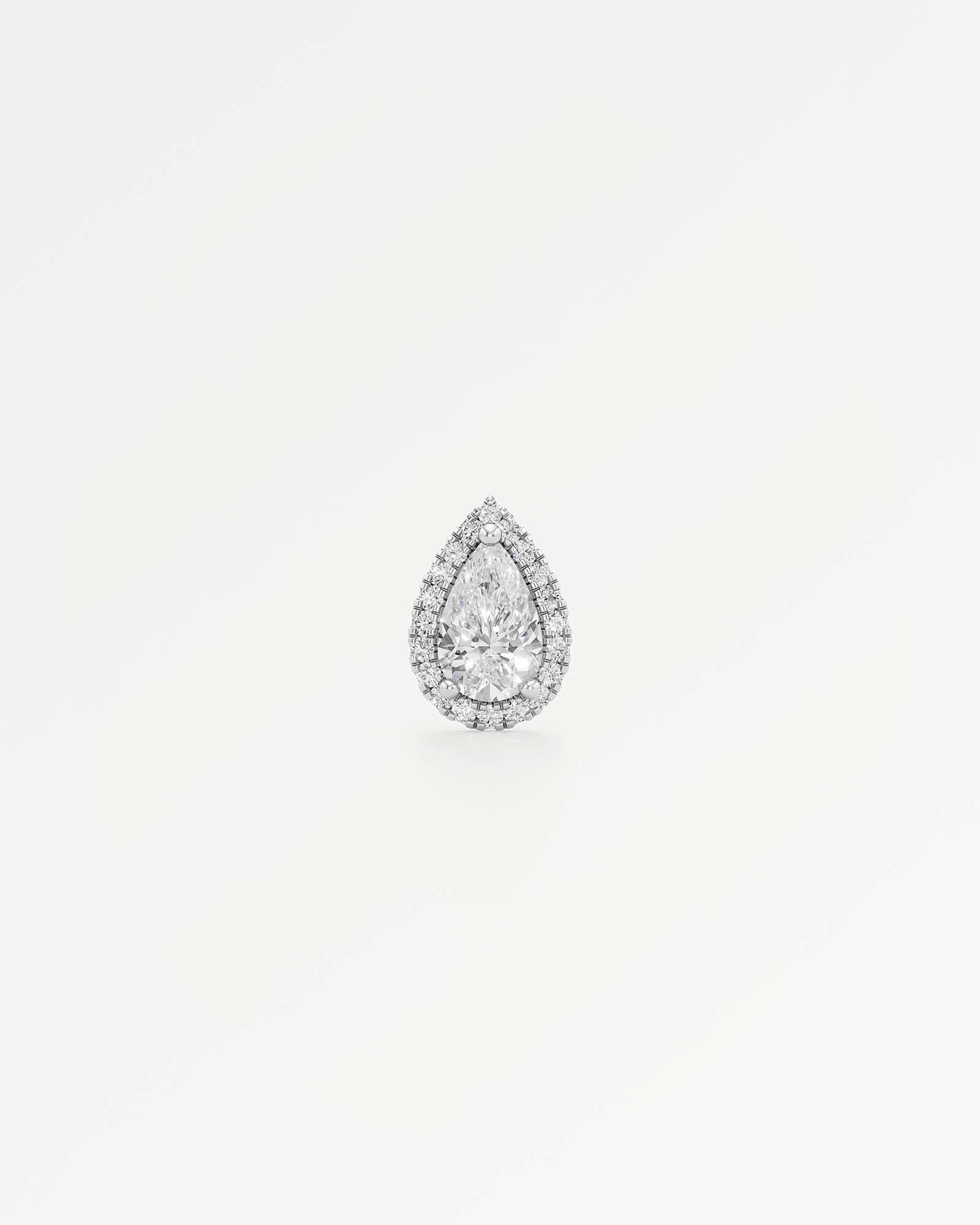 Verve Faye Diamond Stud Earrings, With 0.50 ct Pear Cut in 14K White Gold (1.20 ctw)