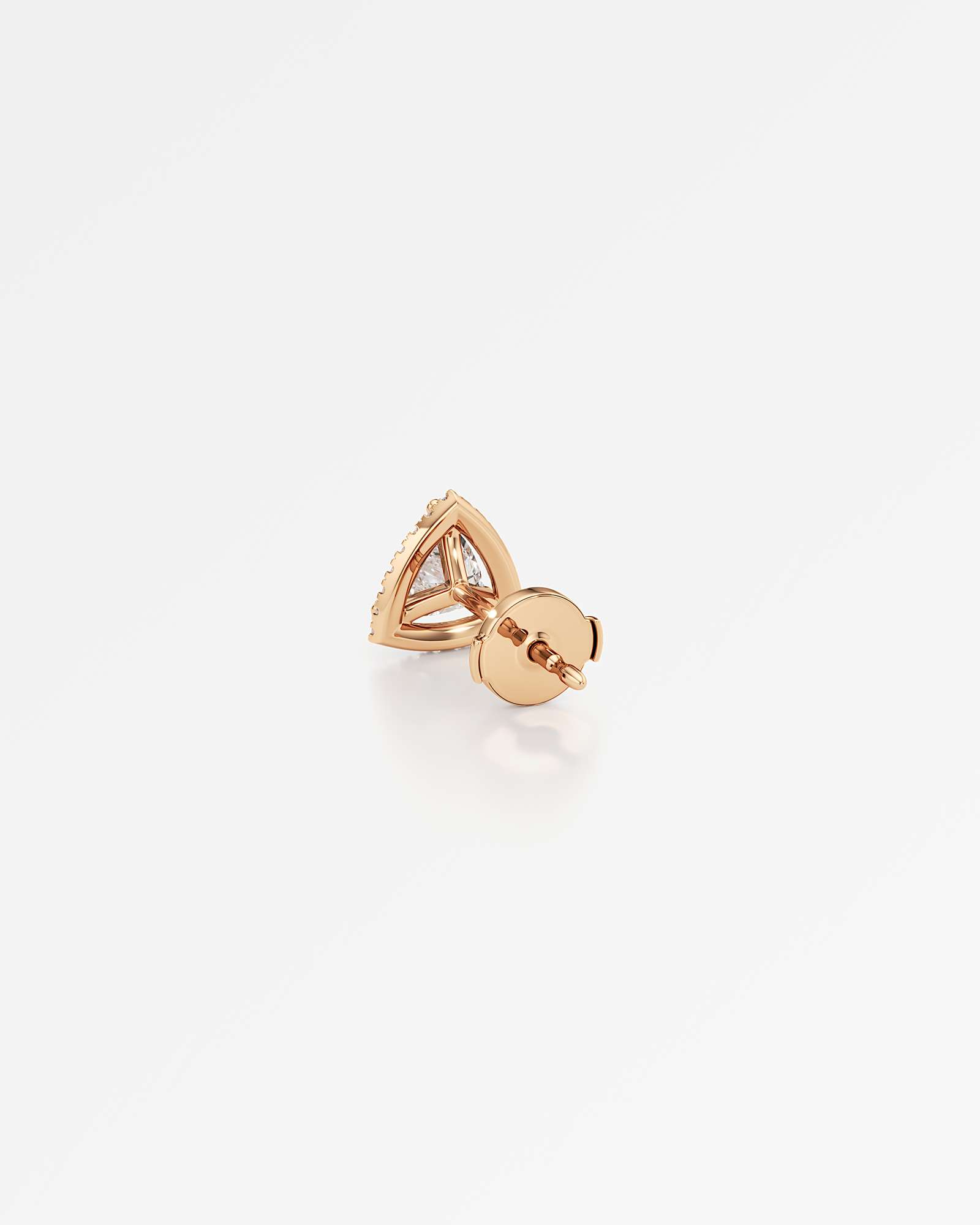 Verve Faye Diamond Stud Earrings, With 0.50 ct Trillion Cut in 14K Rose Gold (1.17 ctw)
