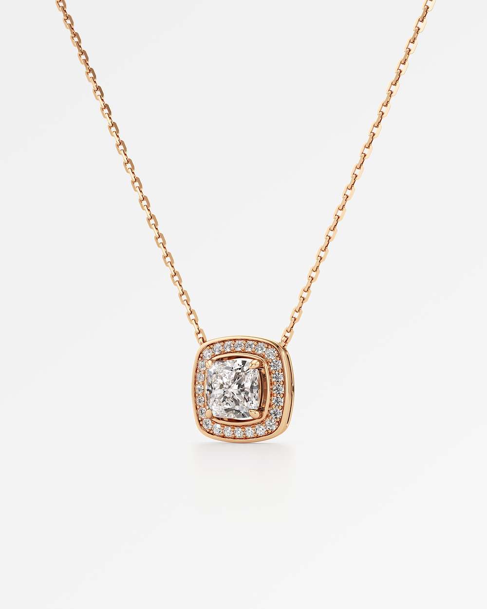 Celeste Diamond Halo Necklace