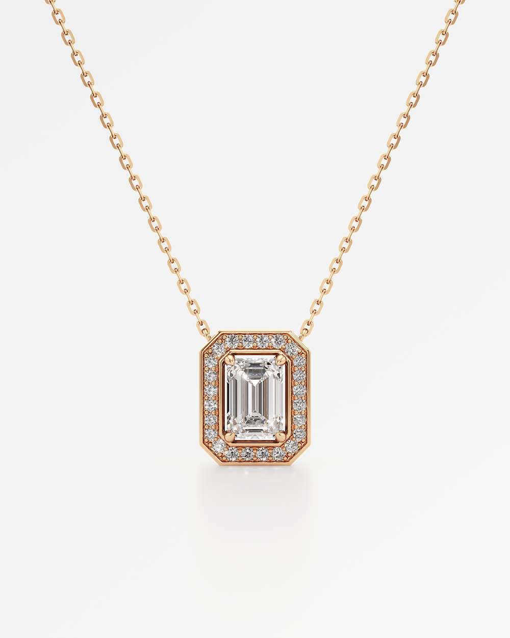 Celeste Diamond Halo Necklace