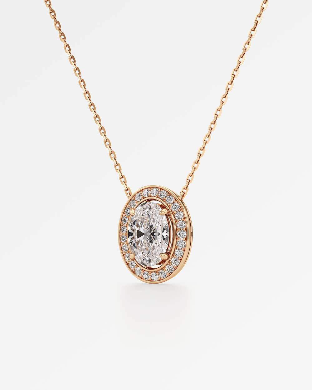 Celeste Diamond Halo Necklace