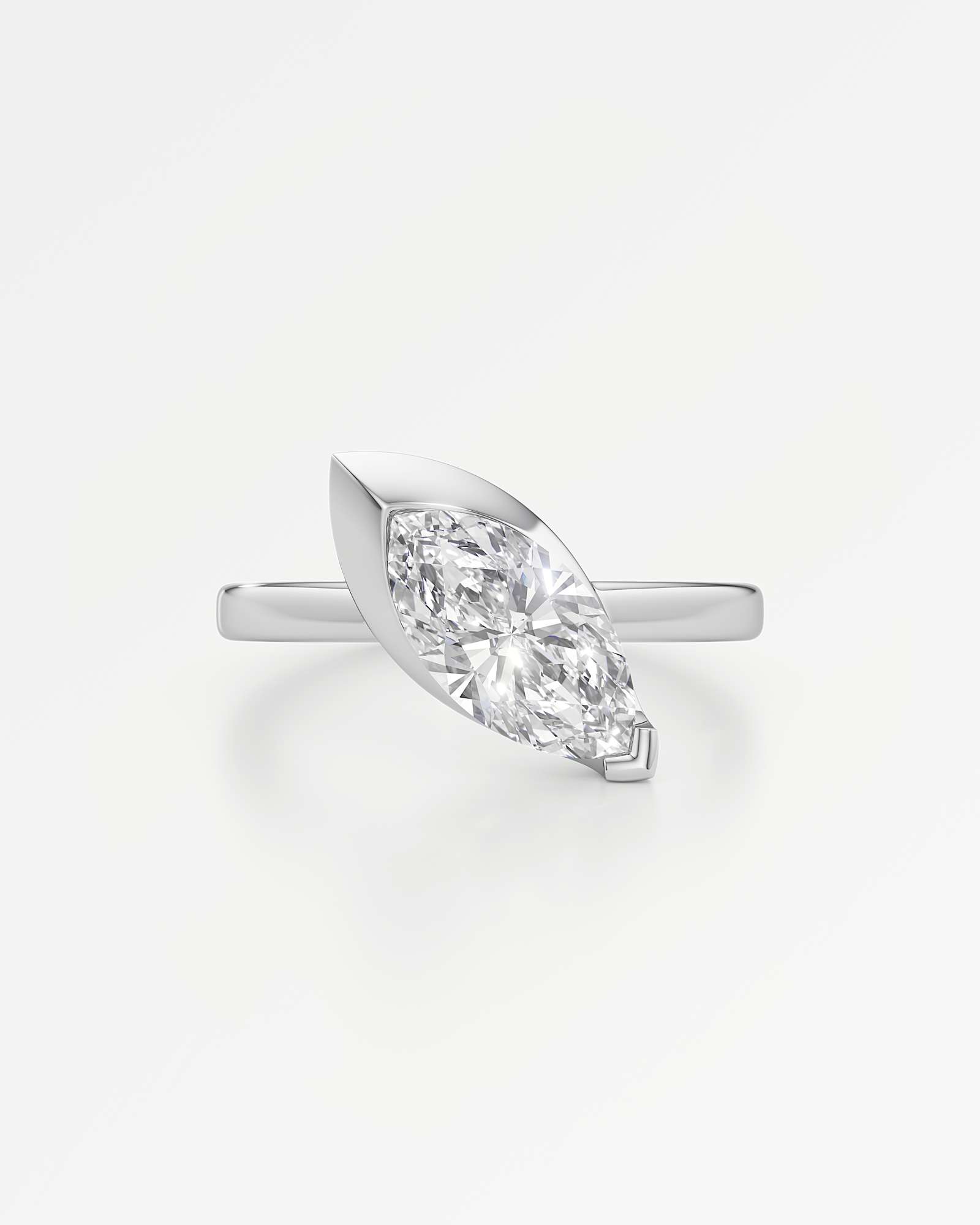 Pinnacle Apixa Diamond Ring, With Marquise Cut in 14K White Gold (1.50 ctw)