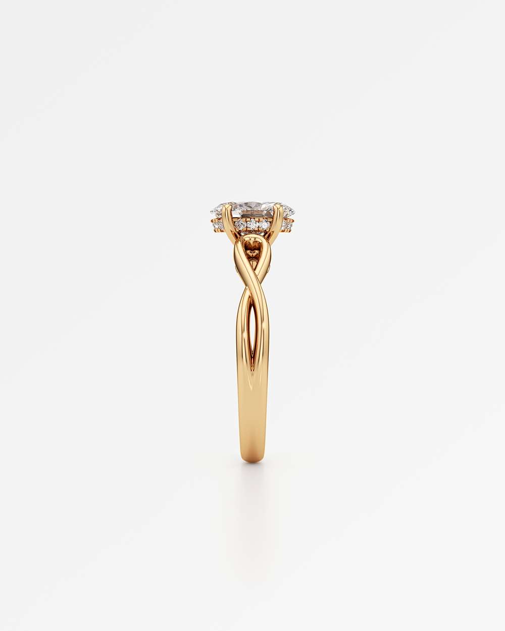 Amelia Hidden Halo Diamond Engagement Ring