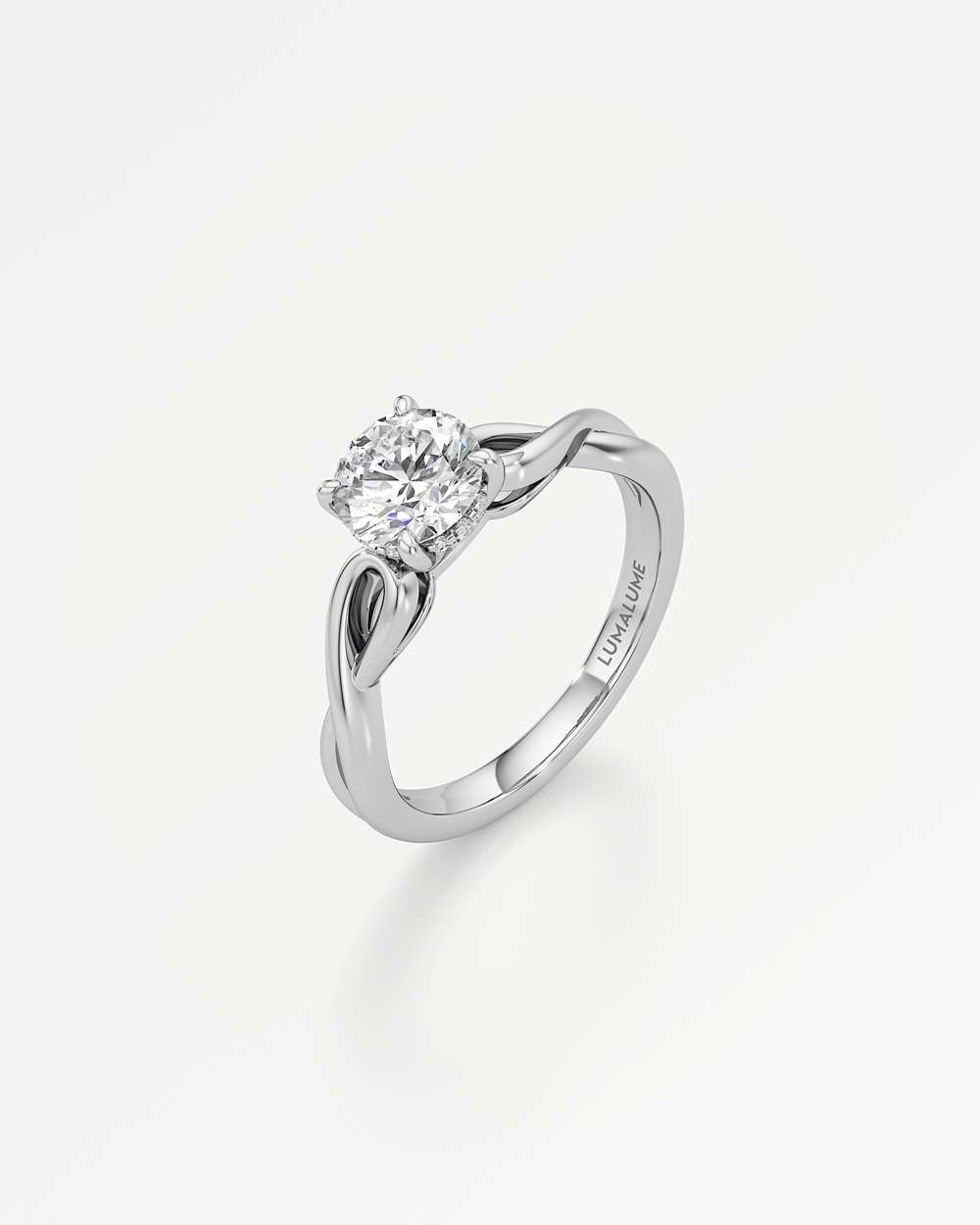 Amelia Hidden Halo Diamond Engagement Ring