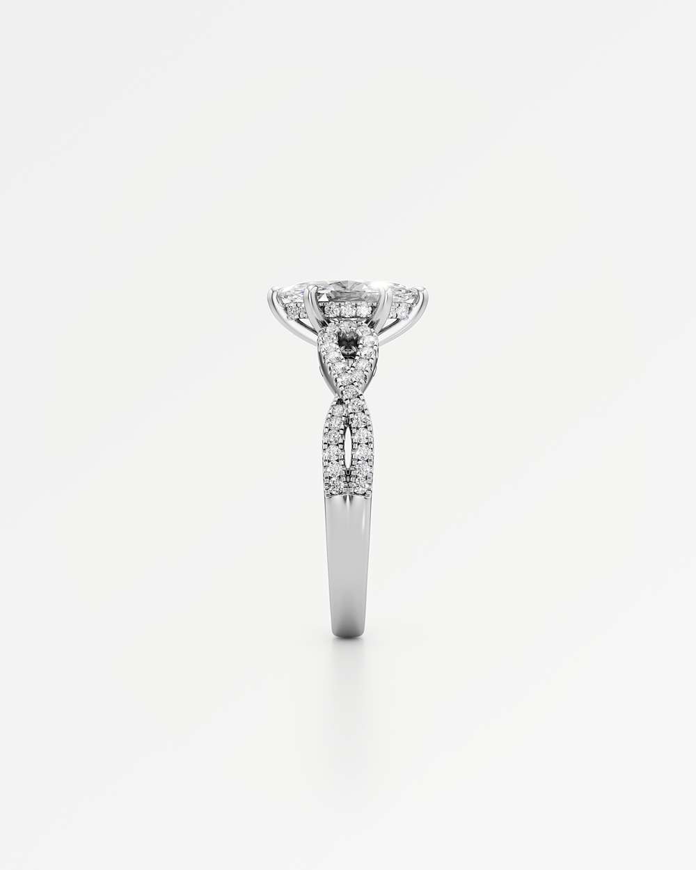 Alessia Hidden Halo Diamond Engagement Ring