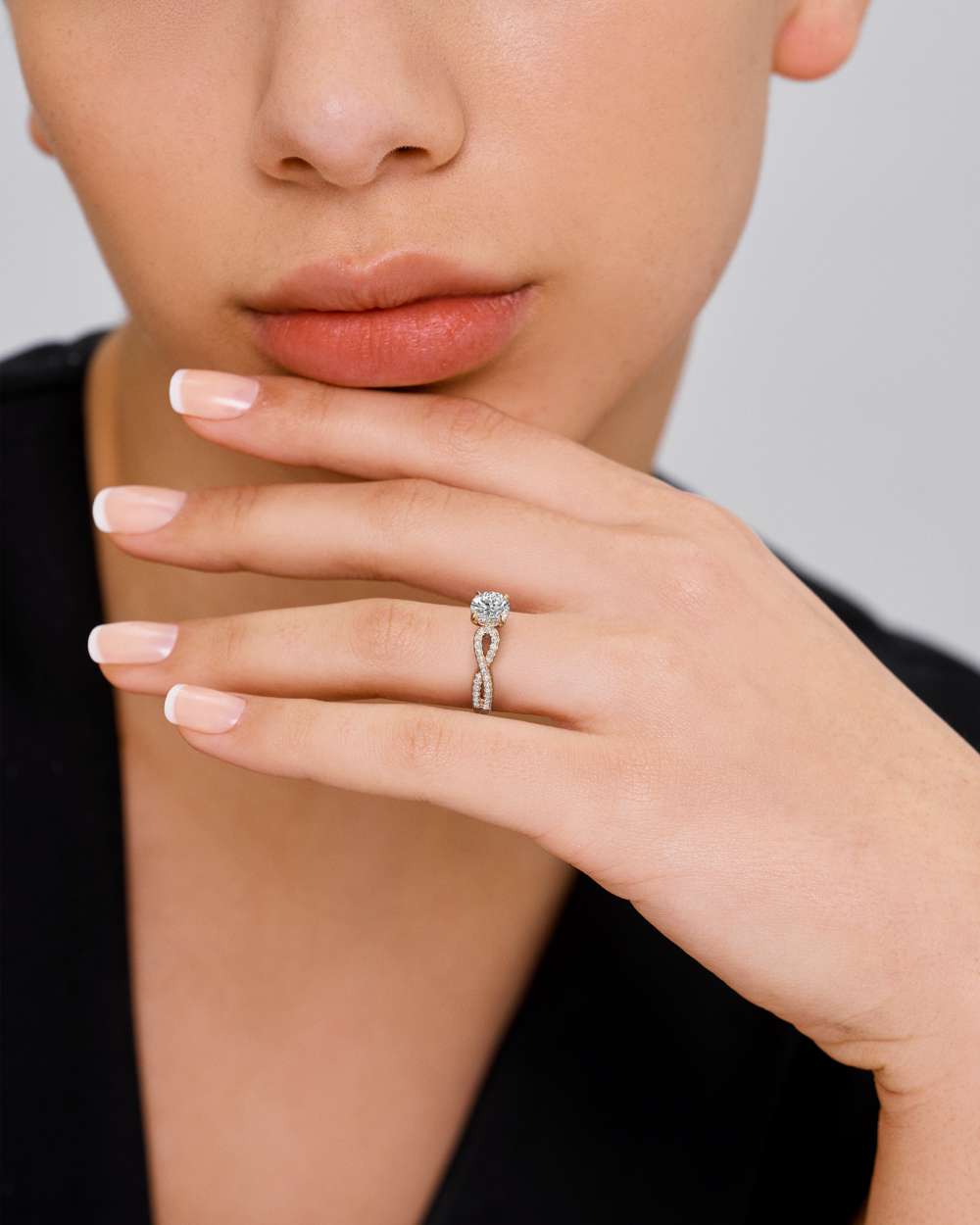Alessia Hidden Halo Diamond Engagement Ring