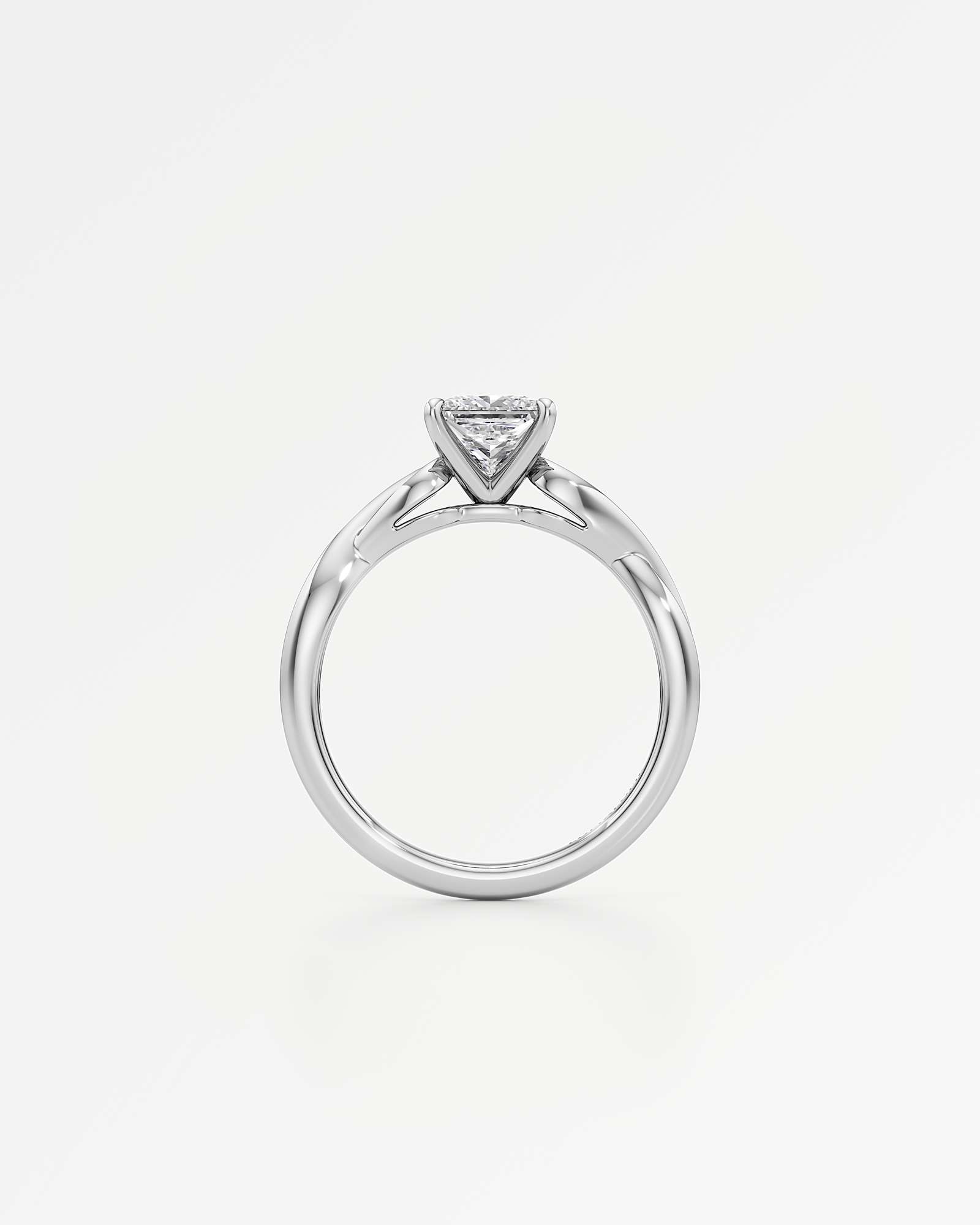 Verve Amelia Solitaire Diamond Engagement Ring, With 1.00 ct Princess Cut in 14K White Gold (1.00 ctw)