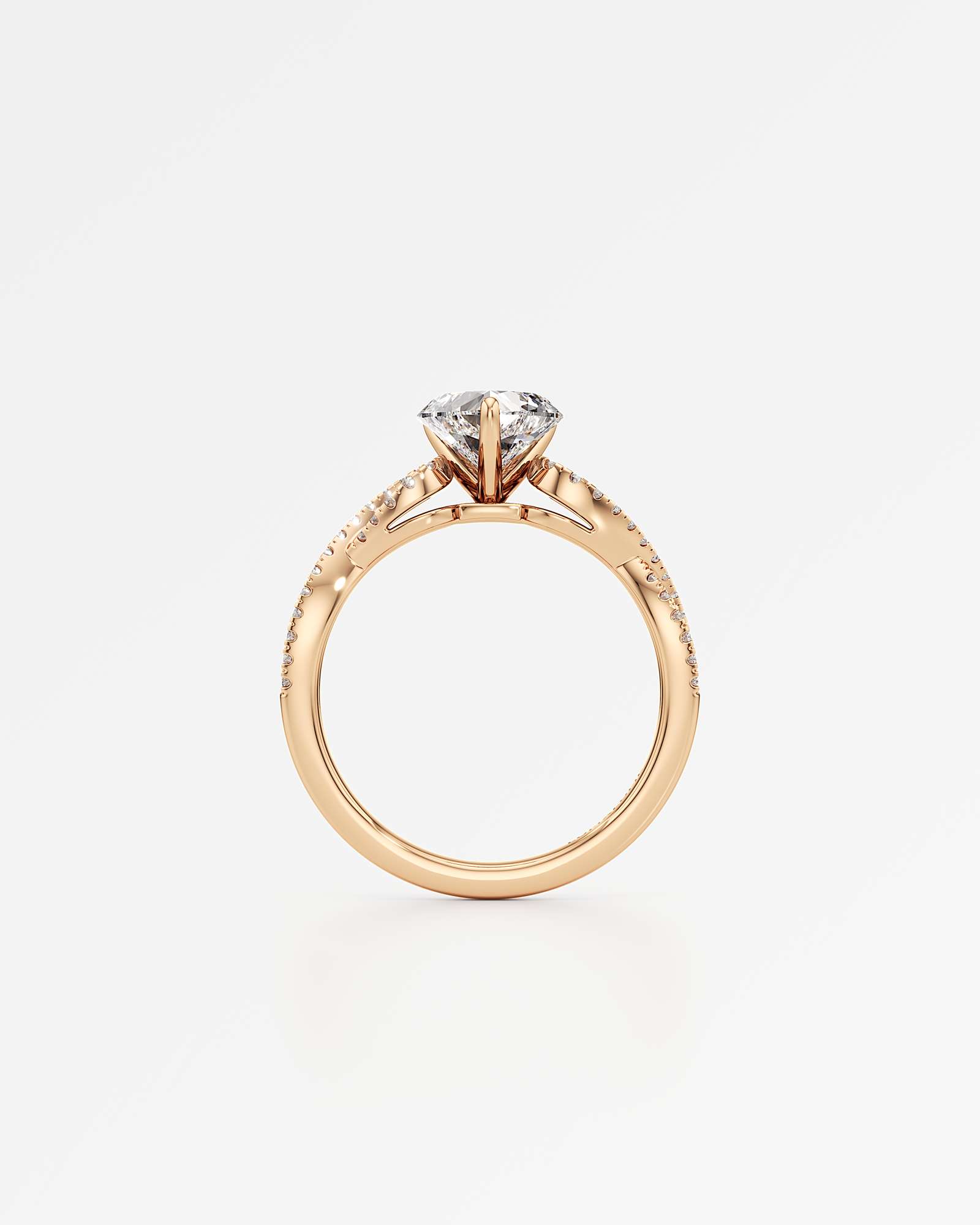 Verve Alessia Solitaire Diamond Engagement Ring, With 1.00 ct Heart Cut in 14K Rose Gold (1.25 ctw)