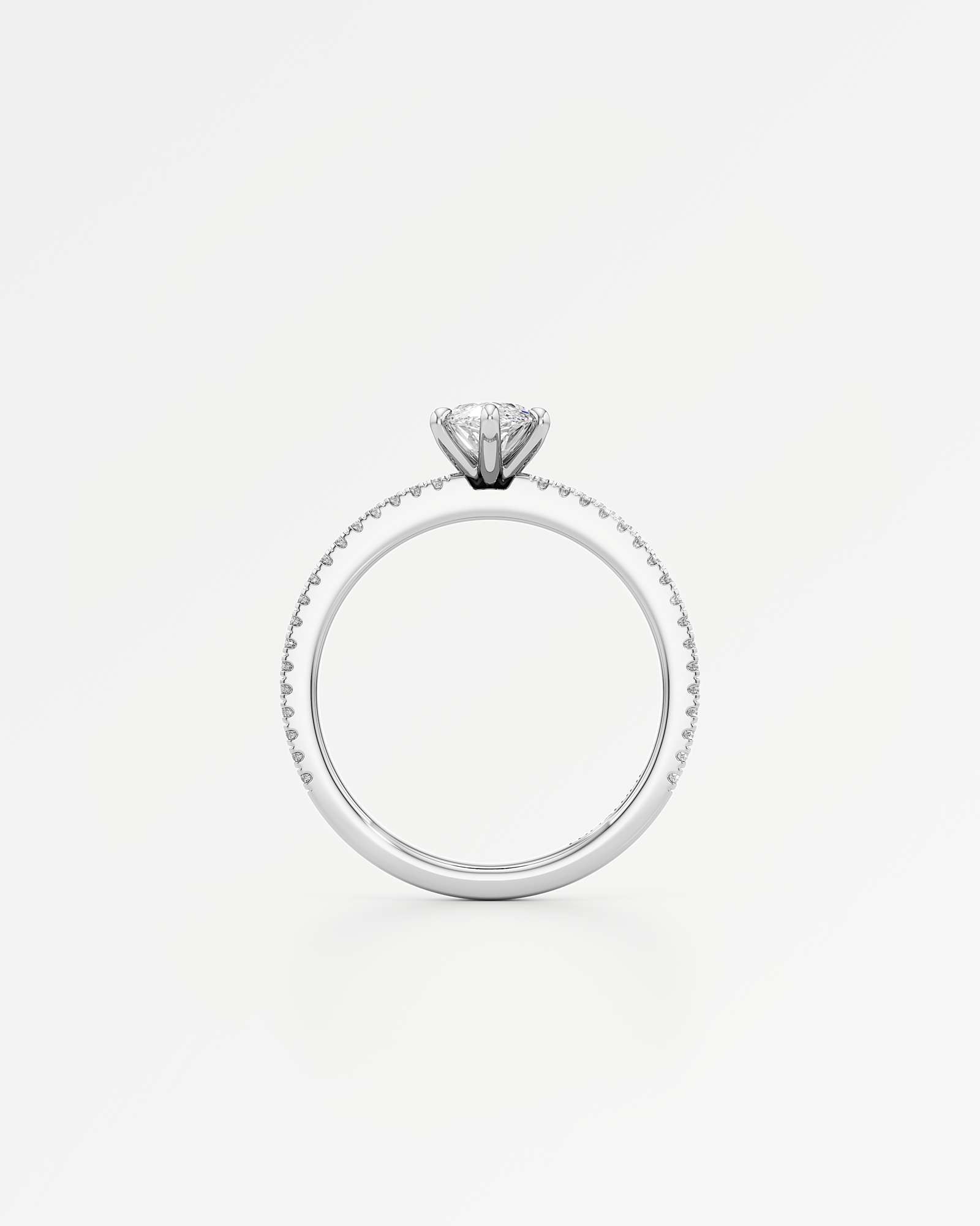 Verve Chiara Solitaire Diamond Engagement Ring, With 1.00 ct Marquise Cut in 14K White Gold (1.34 ctw)