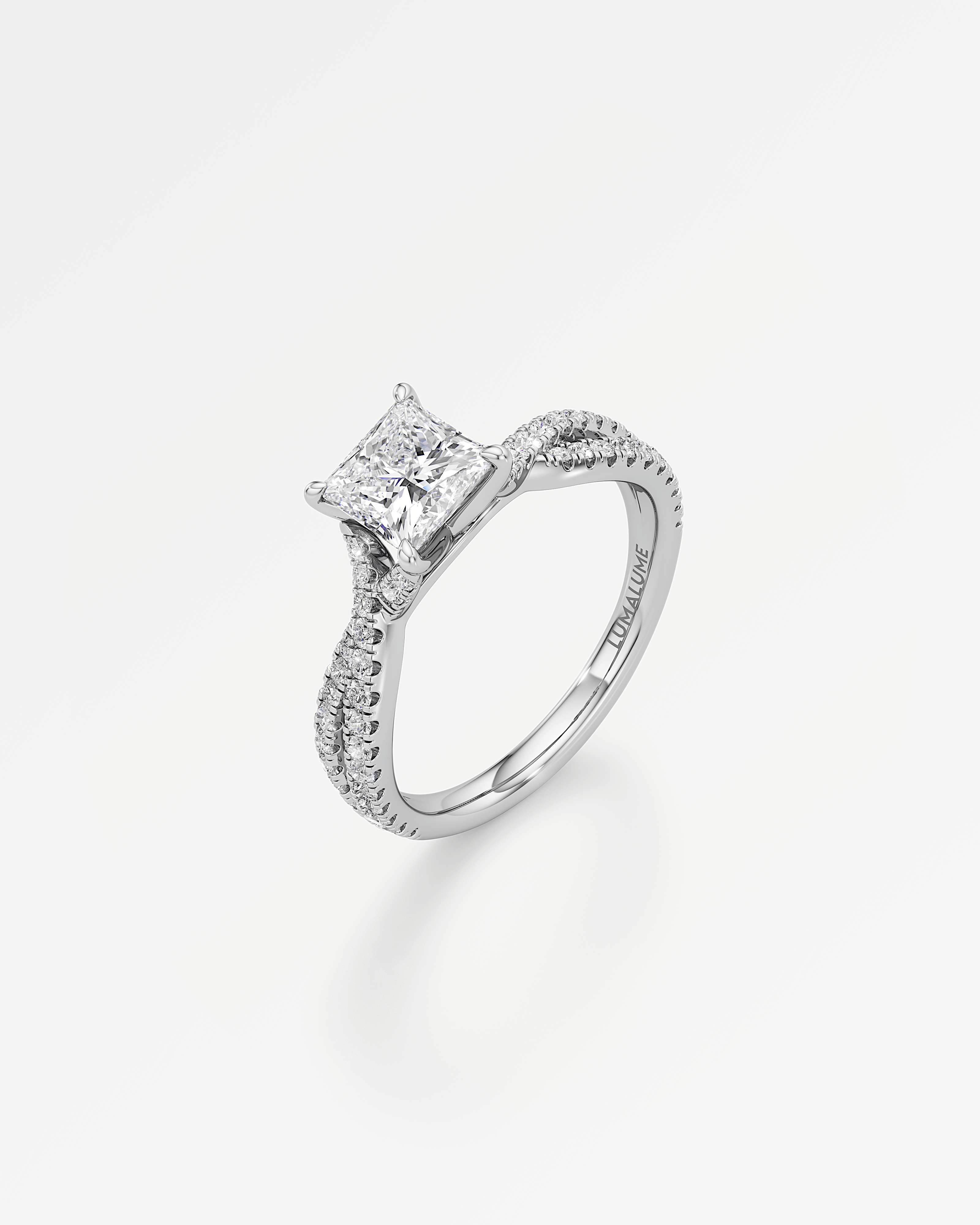 Verve Arabella Solitaire Diamond Engagement Ring, With 1.00 ct Princess Cut in 14K White Gold (1.37 ctw)