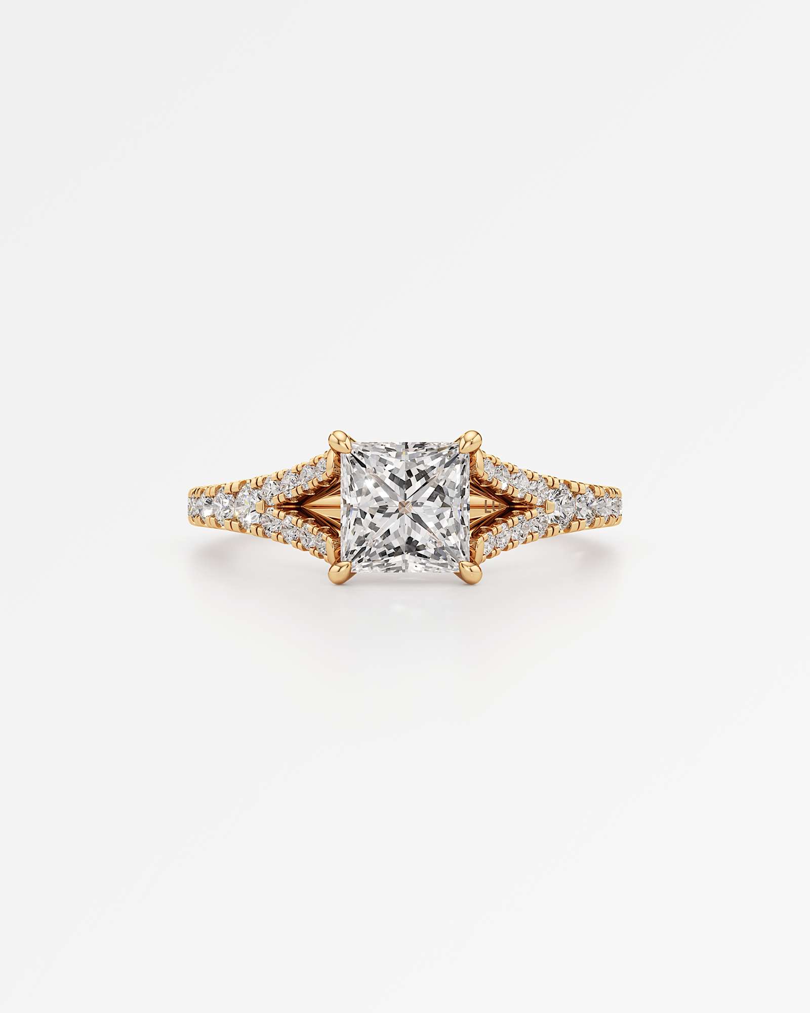 Verve Marisol Solitaire Diamond Engagement Ring, With 1.00 ct Princess Cut in 14K Yellow Gold (1.41 ctw)