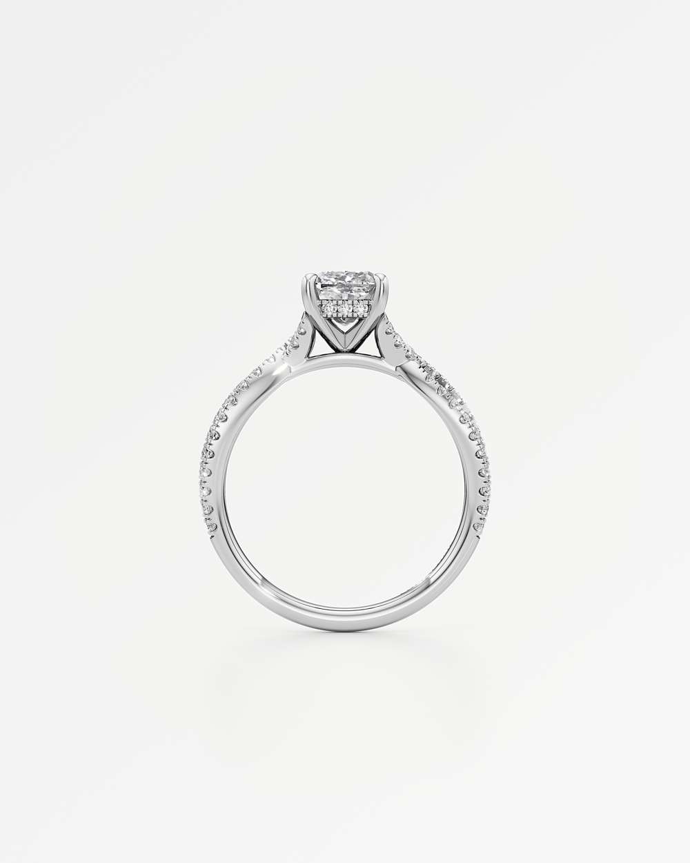 Arabella Hidden Halo Diamond Engagement Ring