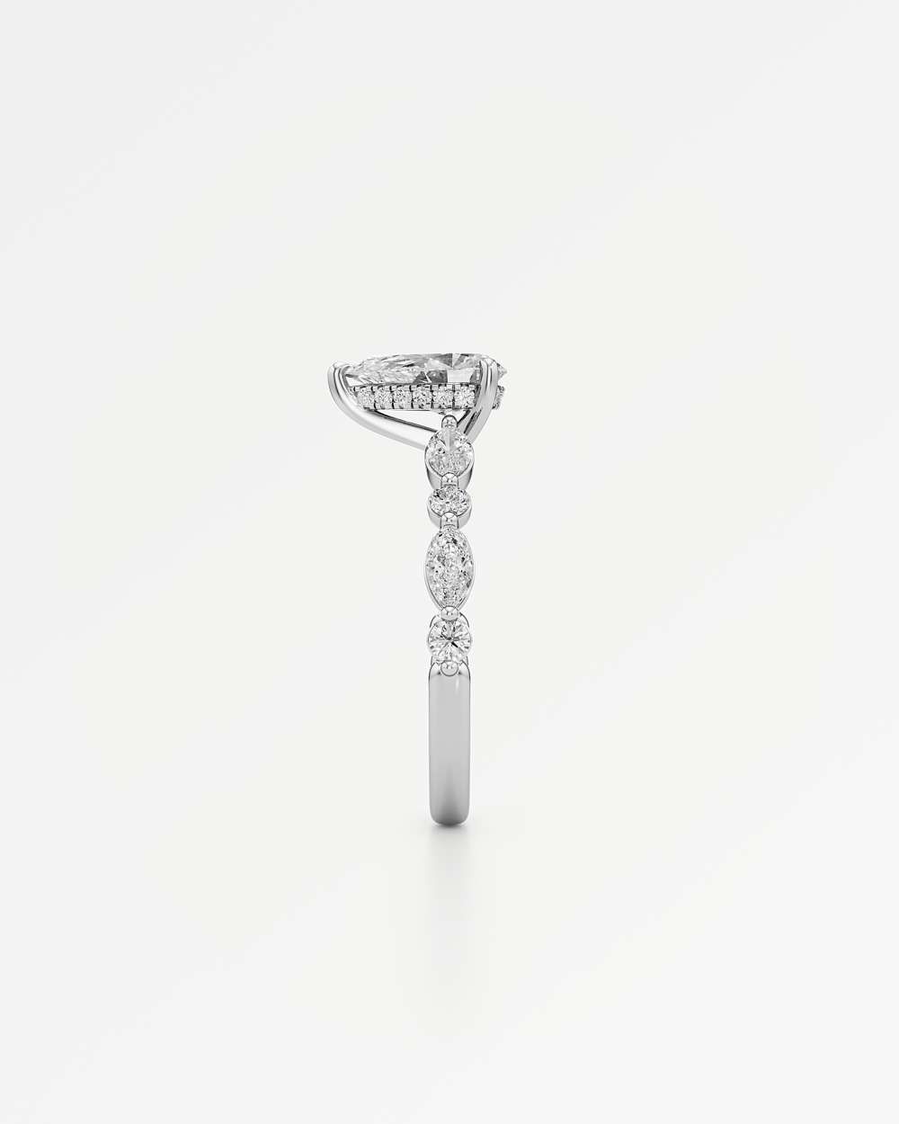 Zolaine Hidden Halo Diamond Engagement Ring